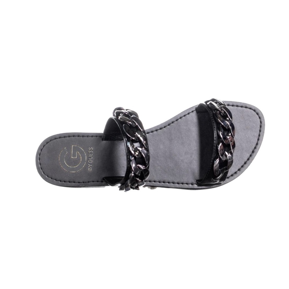 Guess Black Sandals with Silver Chain